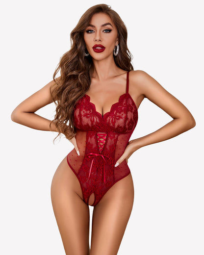 Einteiliger Teddybodysuit mit Frontträgern