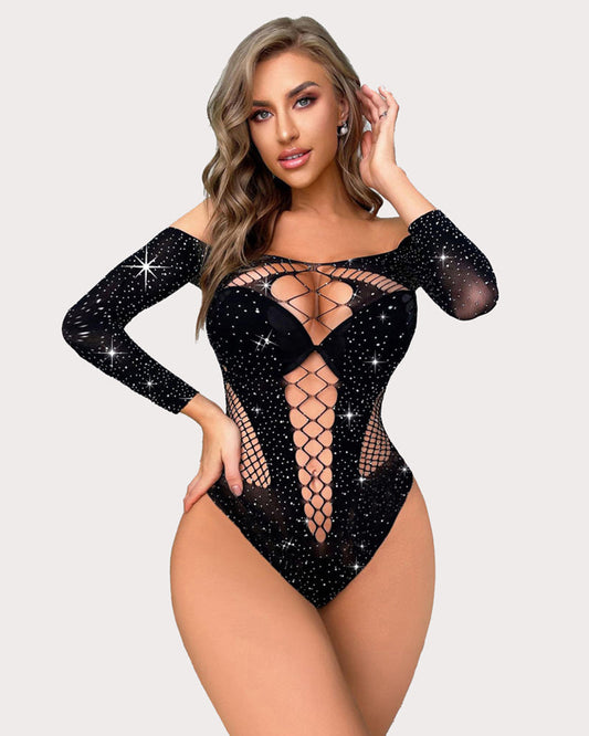 Netzstrick-Bodysuit aus Fischernetz