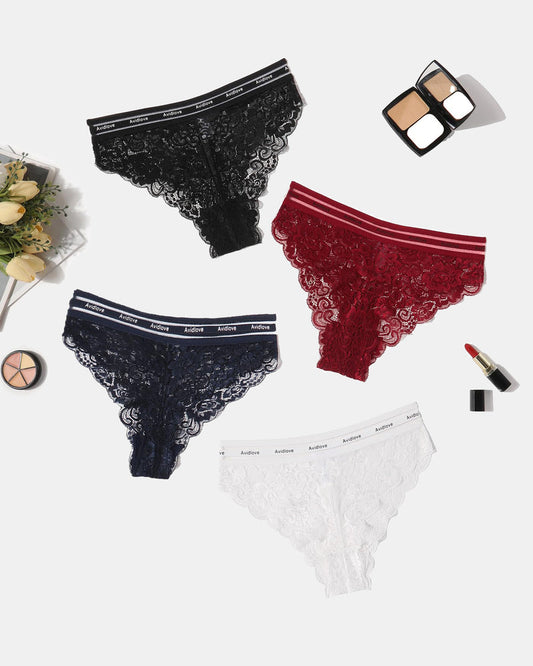 Floral Lace Panties Hipster Unterwäsche Slips Panty Set
