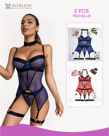 Fischnetz Mesh Korsett Bustier Dessous