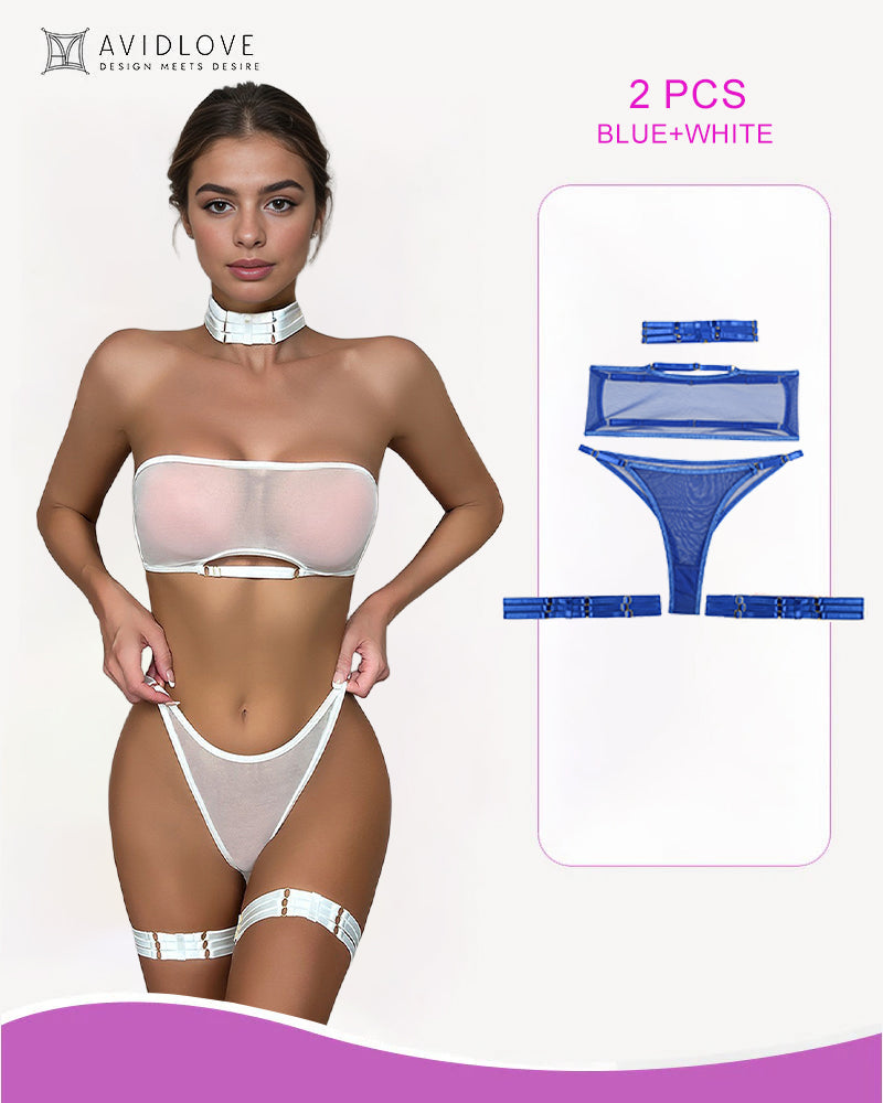 2er-Pack Mesh-BH und -Tanga-Set