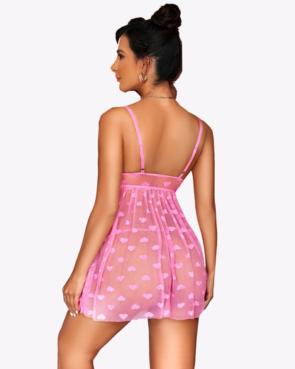 Babydoll aus Spitze mit offener Vorderseite Nachthemd