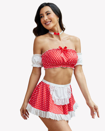 Contrast Lace Maid Set (5Stück)