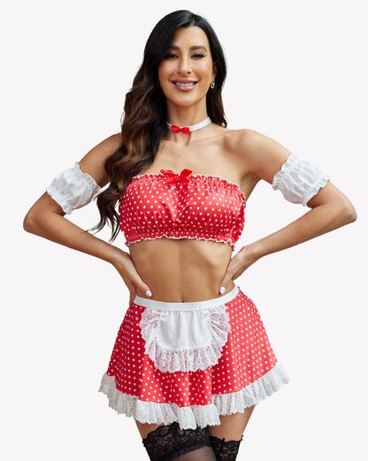 Contrast Lace Maid Set (5Stück)