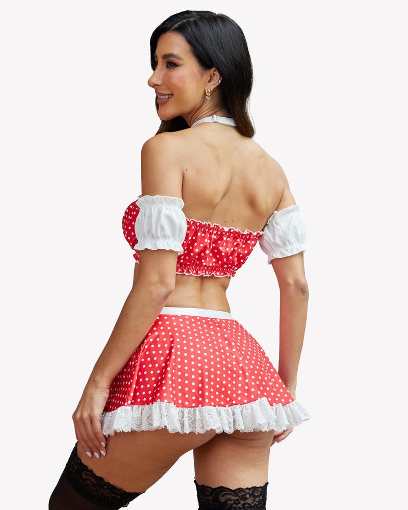 Contrast Lace Maid Set (5Stück)