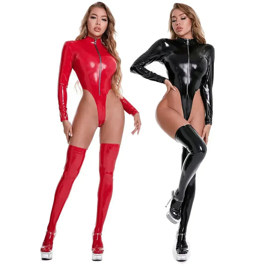KissHuts® Latex Zipper Bodysuit - Sexy & Verführerisch