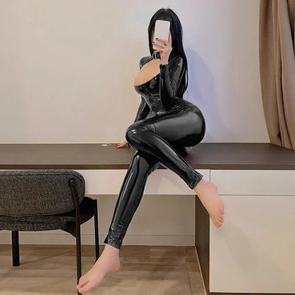 Verführerischer Latex-Bodysuit mit Reißverschluss - KissHuts®