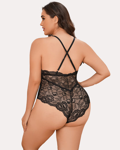 Pius Größe Snap Crotch Lace Bodysuit
