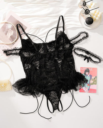 Bodys mit transparenter Spitze in Übergröße