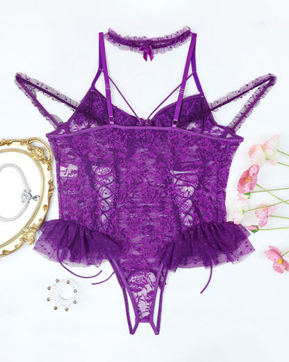 Bodys mit transparenter Spitze in Übergröße