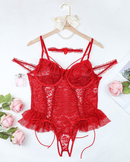 Bodys mit transparenter Spitze in Übergröße