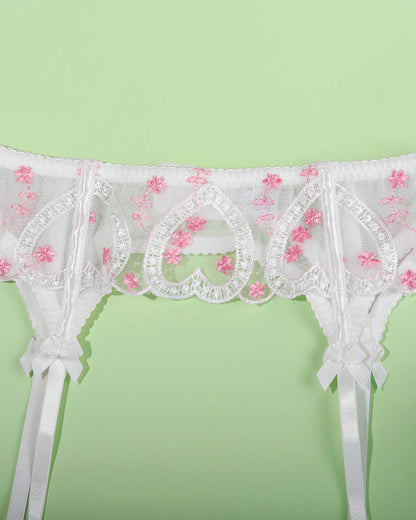 Bestickte Spitze in Herzform Dessous Set