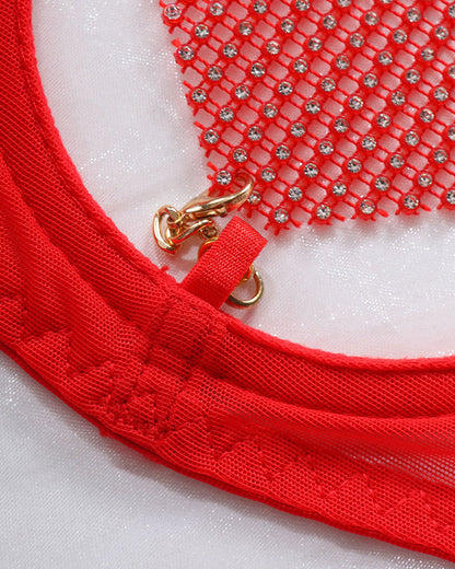 Love Heart Kette Mesh 5PCS Dessous Set