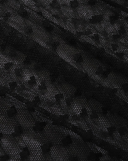 Durchsichtiges Herz mit gepunkteter Spitze Langes Kleid