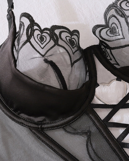 Herz Design Zweiteiliges Dessous Korsett Set
