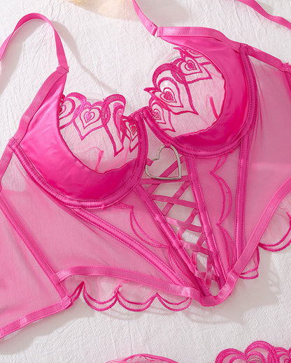 Herz Design Zweiteiliges Dessous Korsett Set