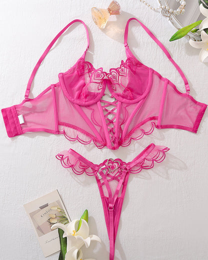 Herz Design Zweiteiliges Dessous Korsett Set