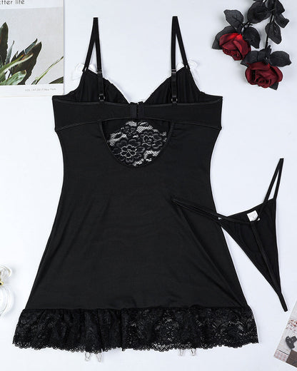 Lace Corset Lingerie Dress Set