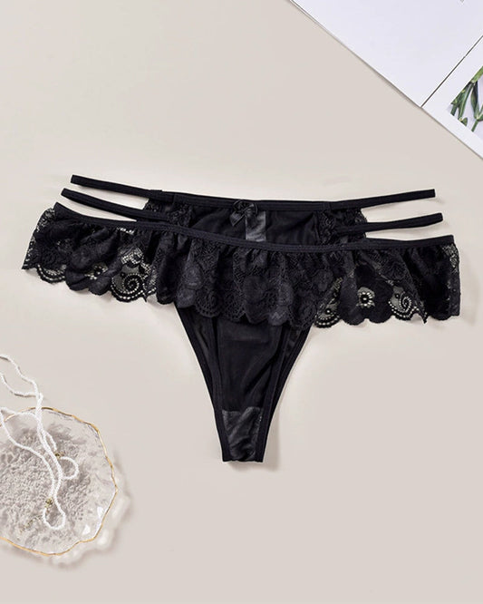 Dreieckige Spitzenhöschen mit niedriger Taille