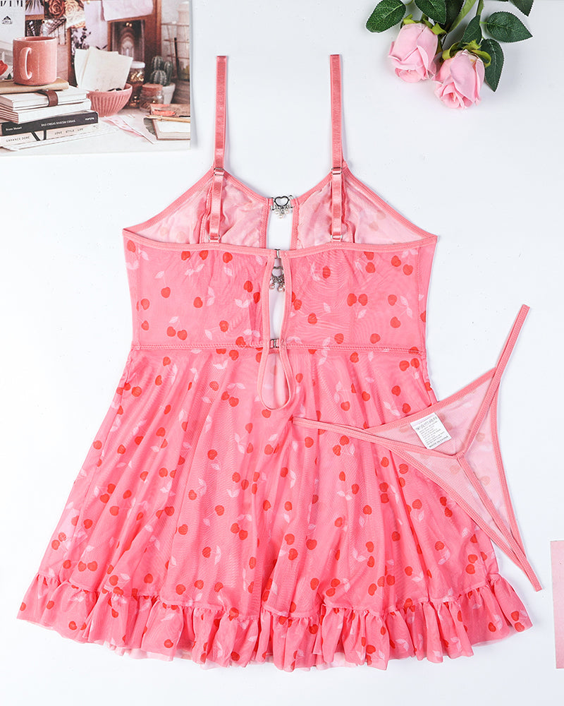 Babydoll-Kleid mit Herz-Punkten