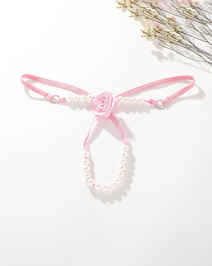 Perle Rose Durchsichtiges Tanga-Höschen