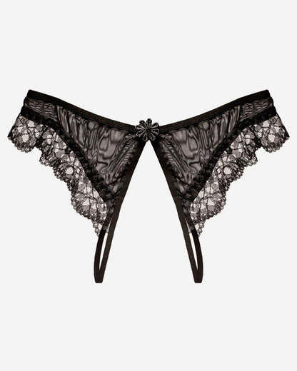 Tanga mit niedriger Taille und Spitze im Schritt