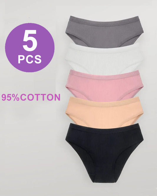 Geripptes Höschen mit mittlerer Taille