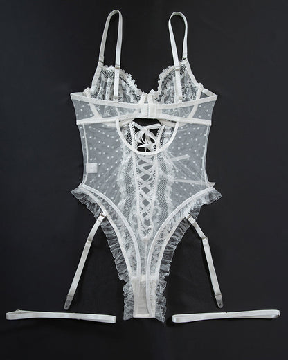 Spitze Hollow Cross Strap Bodysuit
