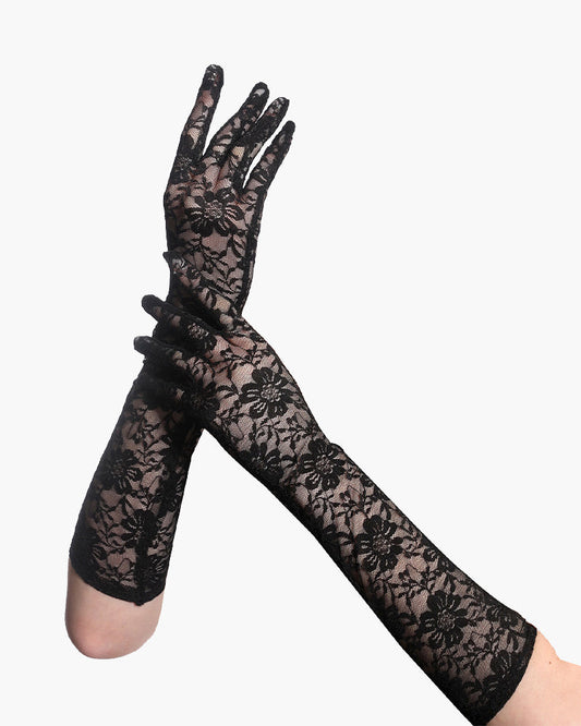 Lange Spitze Blumen Dressing Handschuhe
