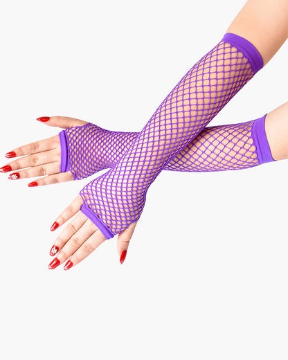 Fingerlose Mesh-Fischnetz-Handschuhe mit Spitze