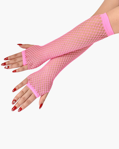 Fingerlose Mesh-Fischnetz-Handschuhe mit Spitze