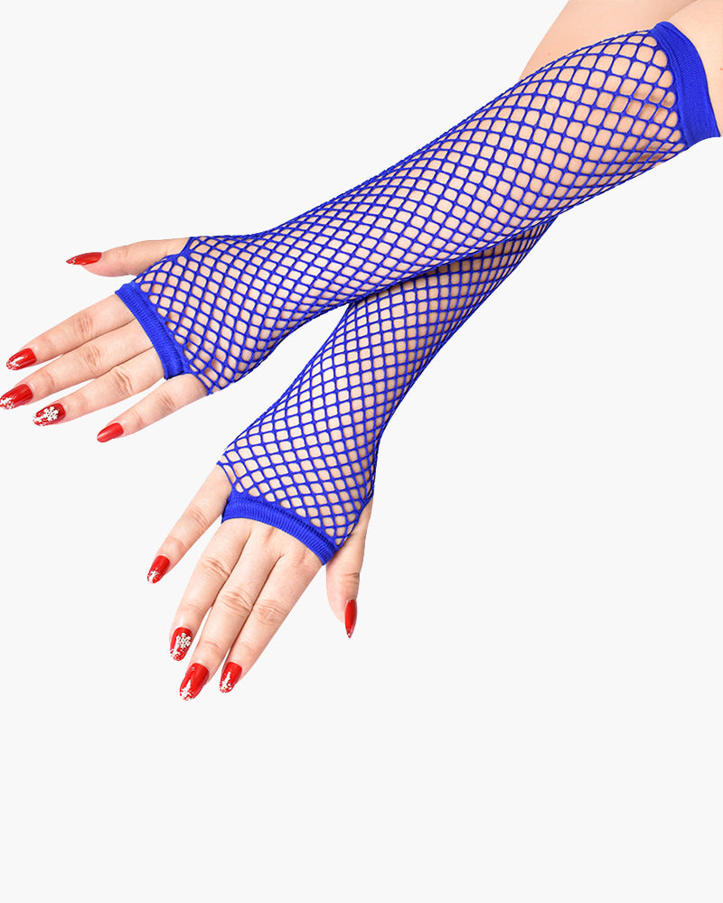 Fingerlose Mesh-Fischnetz-Handschuhe mit Spitze