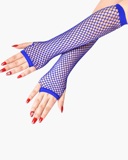 Fingerlose Mesh-Fischnetz-Handschuhe mit Spitze