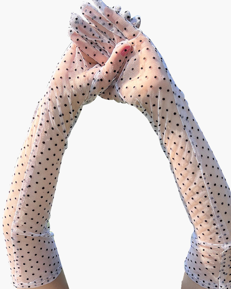 Retro-Punkt-Handschuhe mit Spitze und Maschen