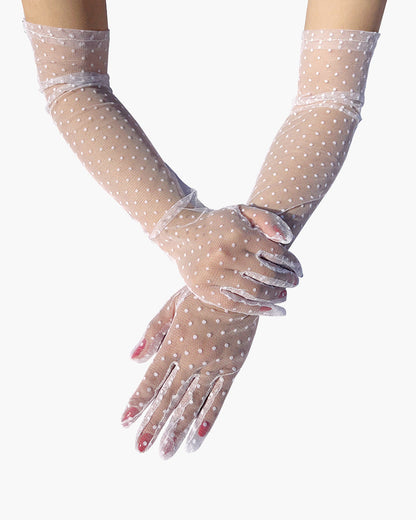 Retro-Punkt-Handschuhe mit Spitze und Maschen