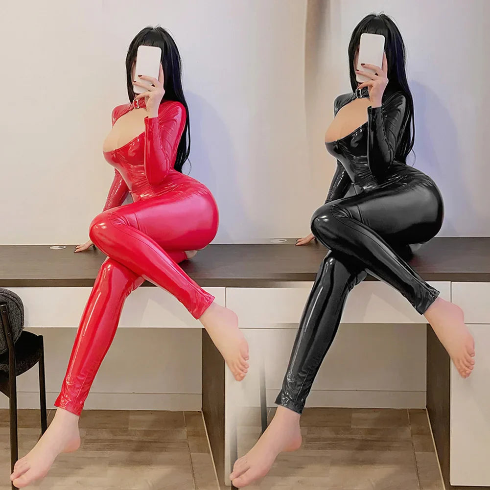 Verführerischer Latex-Bodysuit mit Reißverschluss - KissHuts®
