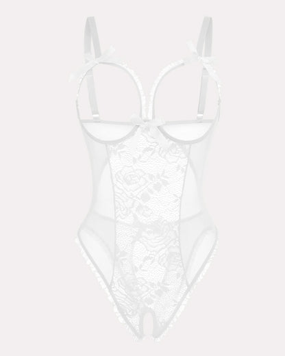 Leoparden-Spitzen-Mini-Bodysuit