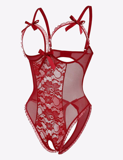 Bodysuit mit ausgeschnittenen Cups aus Spitze