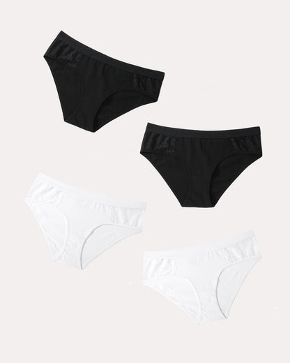 4 Stück-Baumwoll-Hipster-Tanga-Slip Bikini-Höschen